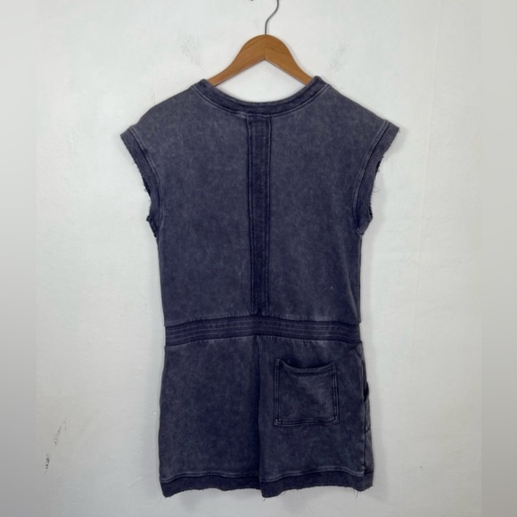 Anthropologie Daily Practice Blue Frayed Surplice Cotton Romper, Size Small - Picture 5 of 10